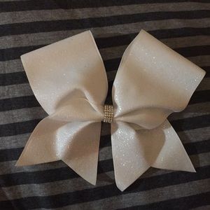 Sparkly White Cheer Bow